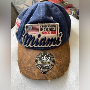 Essential caps Distressed embroidered Miami Cruise Capital of the world Cap Hat